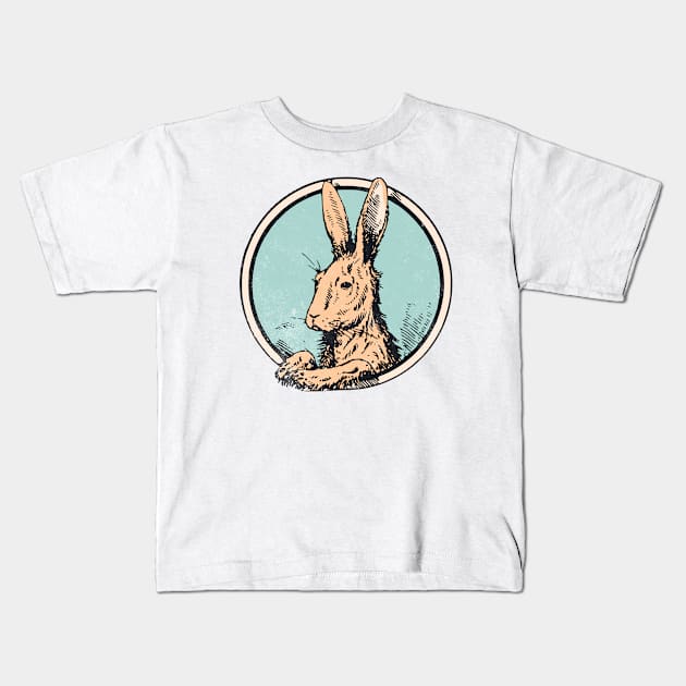 Hoppy Easter - Vintage Rabbit Graphic Kids T-Shirt by Speshly